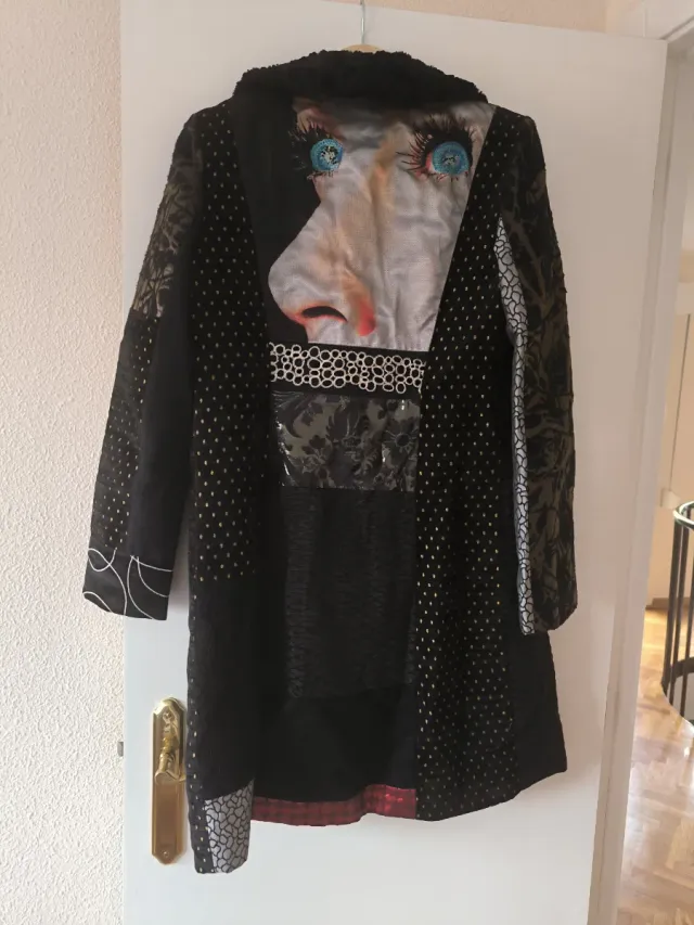 Abrigo Desigual Mujer Negro Multicolor