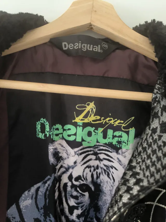 Abrigo Desigual Mujer Negro Multicolor