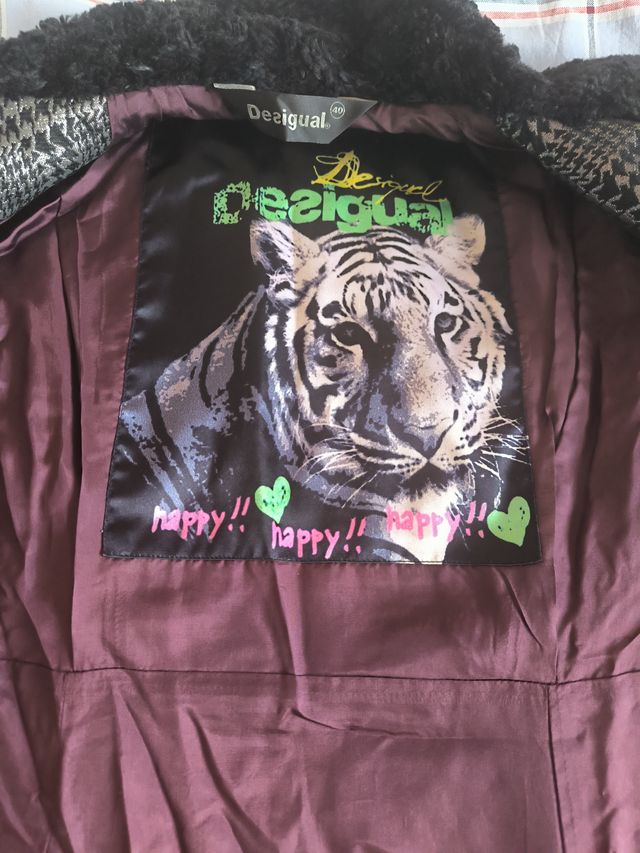 Abrigo Desigual Mujer Negro Multicolor