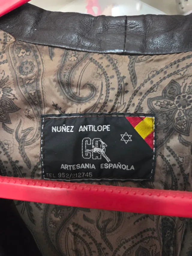 Abrigo Largo Cuero Mujer Vintage Marrón