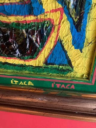 Quadro con cornice dipinto a mano