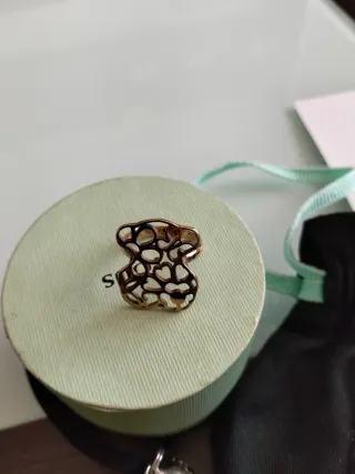 Anillo Oso Tous Plata Amarilla 925 talla 13.5