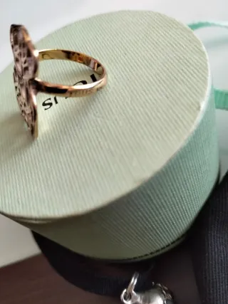 Anillo Oso Tous Plata Amarilla 925 talla 13.5