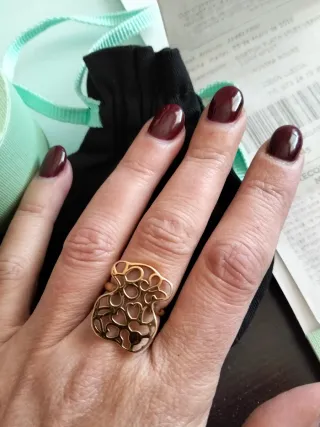 Anillo Oso Tous Plata Amarilla 925 talla 13.5