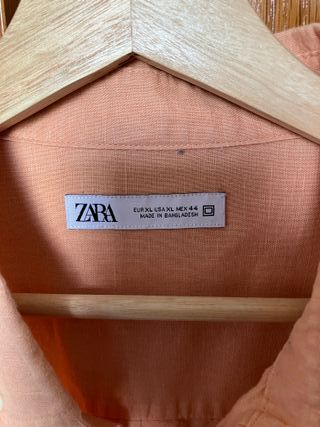 Camisa Zara Manga Larga Bolsillo Talla M