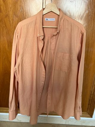 Camisa Zara Manga Larga Bolsillo Talla M