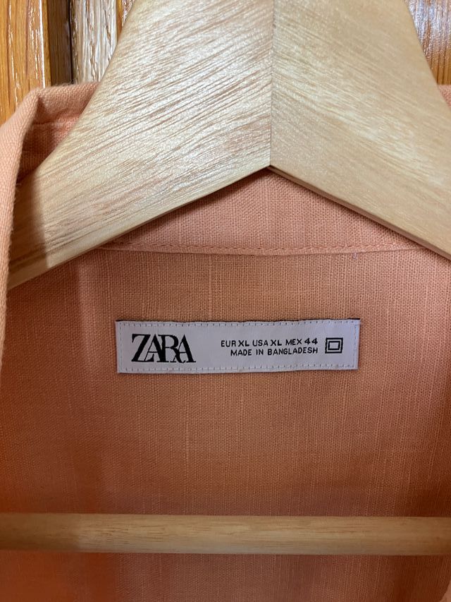 Camisa Zara Manga Larga Bolsillo Talla M