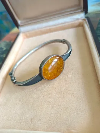 Pulsera Plata y Ámbar