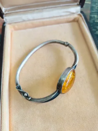 Pulsera Plata y Ámbar