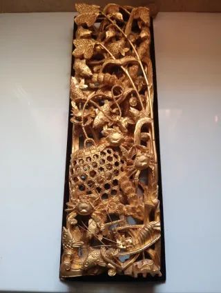 Pieza de Madera tallada china antigua.