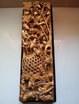 Pieza de Madera tallada china antigua.