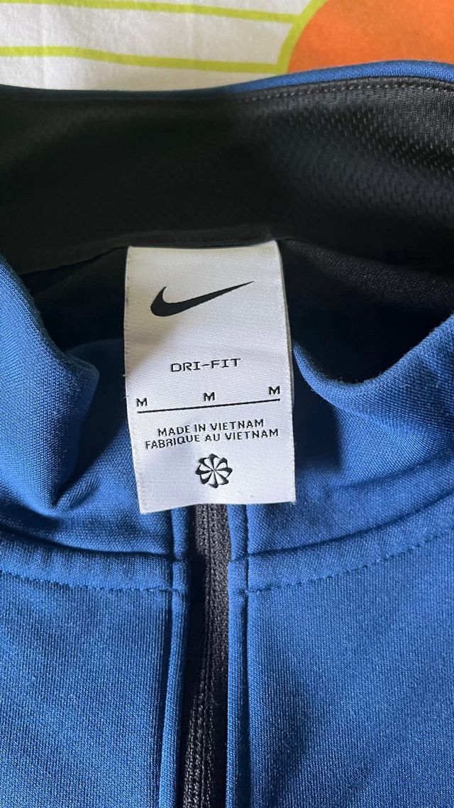 Sudadera Nike Media Cremallera Azul y Negra