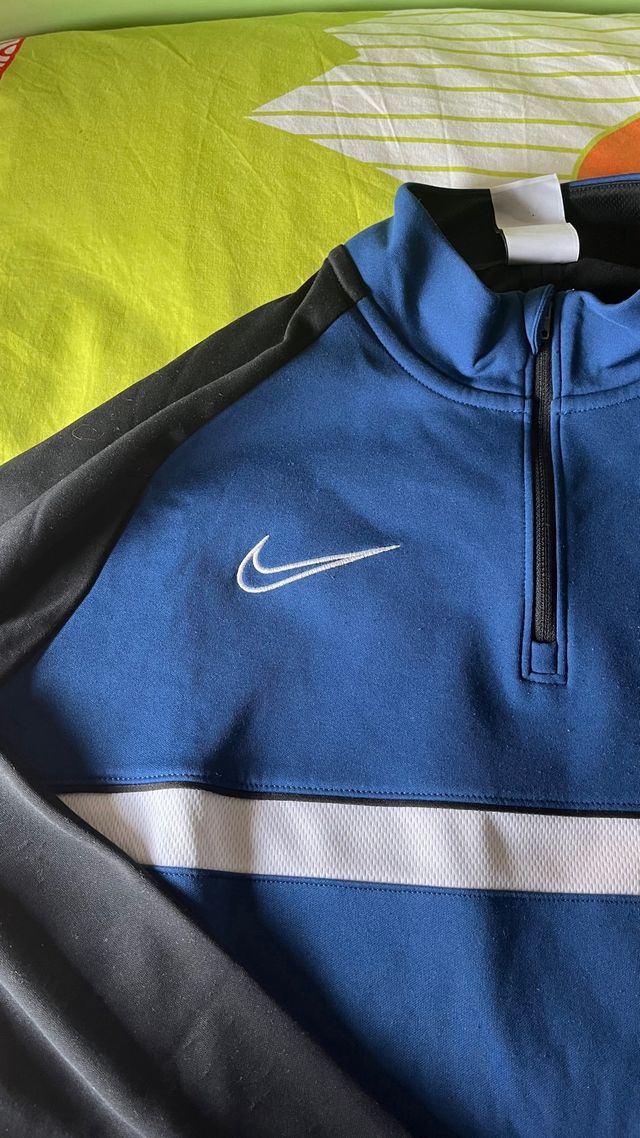 Sudadera Nike Media Cremallera Azul y Negra
