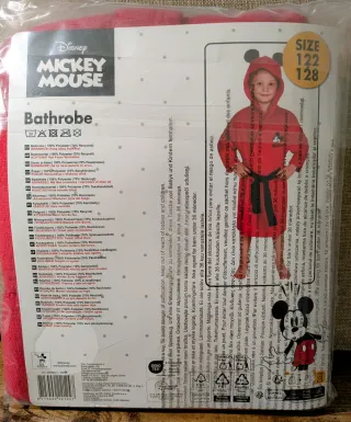 Accappatoio Topolino 100% Poliestere Rosso