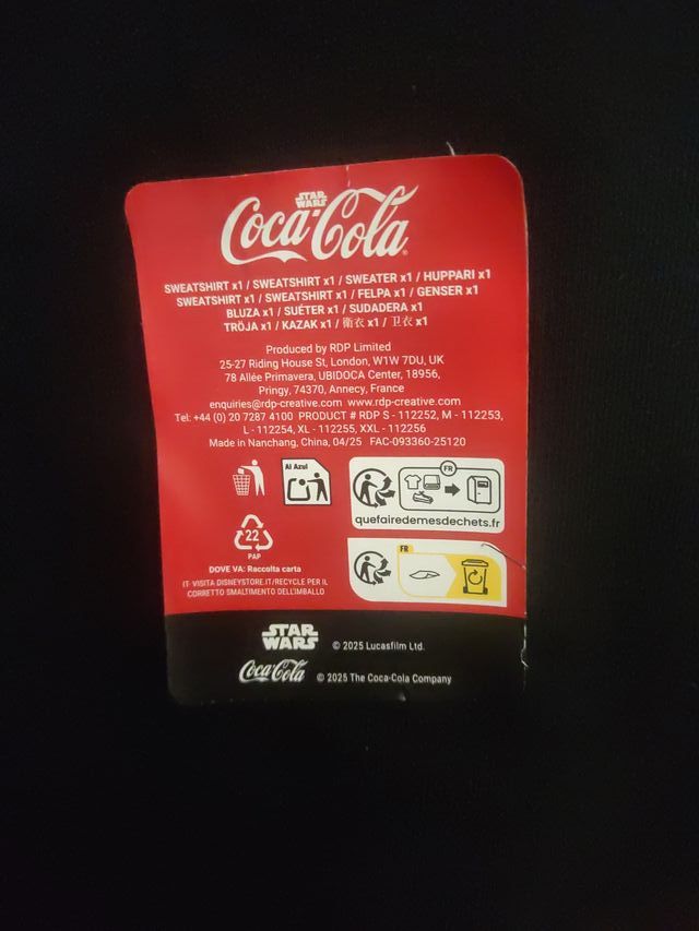 Felpa Coca-Cola Star Wars Taglia M