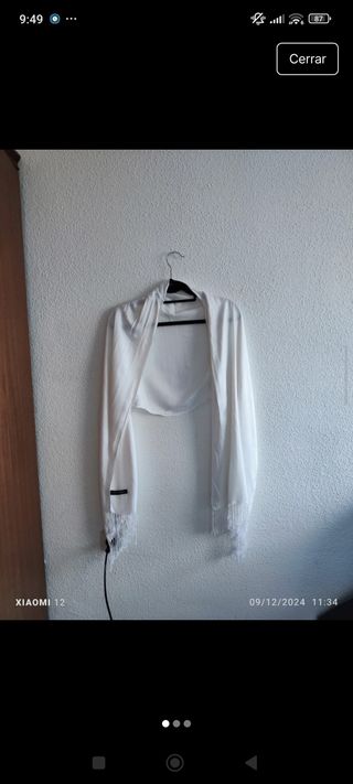 Bolero Punt Roma blanco con flecos