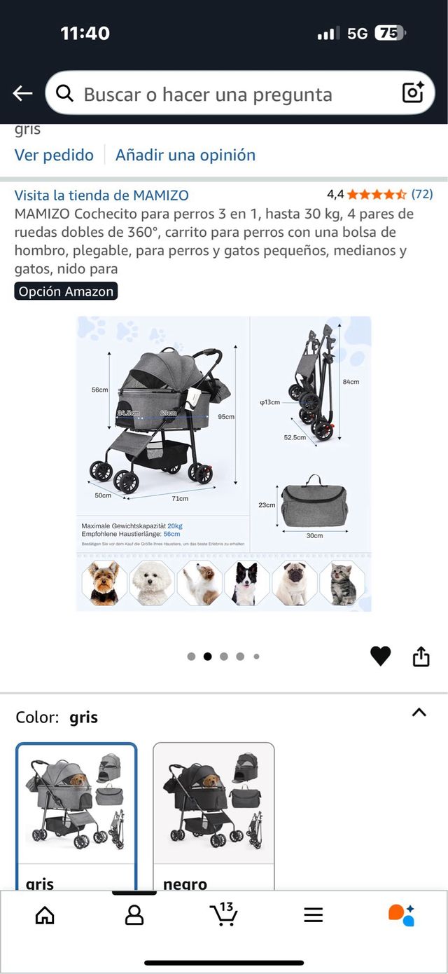 Carro para perros y gatos MAMIZO