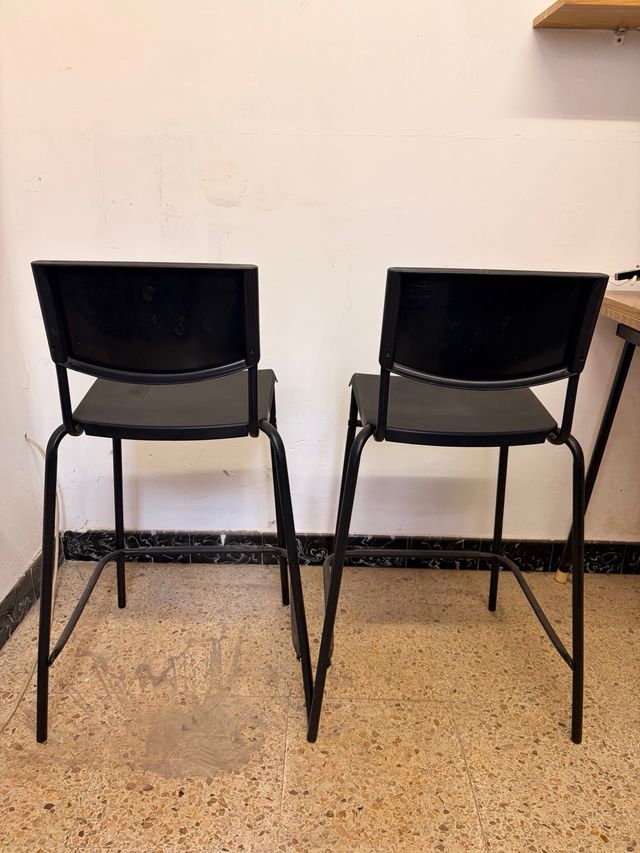 Taburetes Altos Negros Ikea Stig (2 unidades)