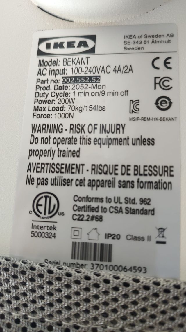 Escritorio Elevable Automático IKEA 120x80
