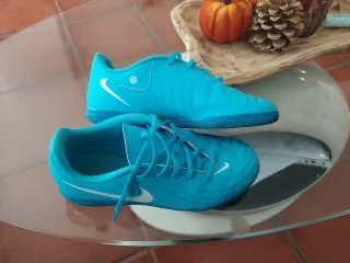 Zapatillas fútbol sala niño Nike azul,  35