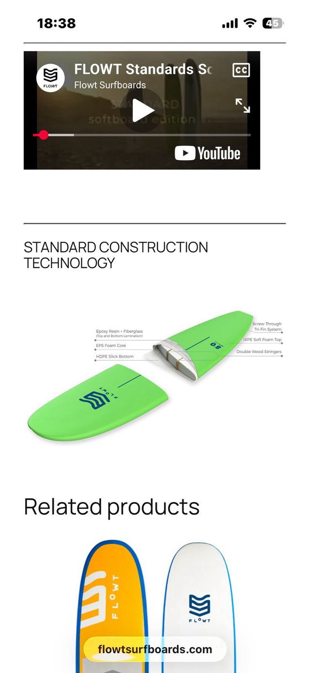 Tabla de surf Flowt 7'6 naranja