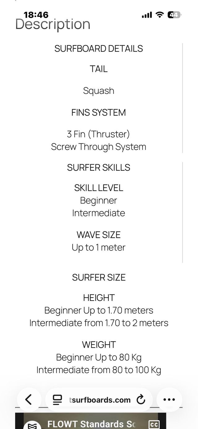 Tabla de surf Flowt 7'6 naranja