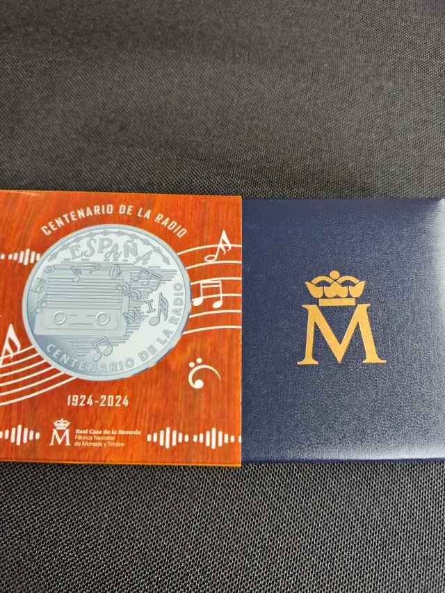 Moneda 10 euros plata centenario radio Error Acuña