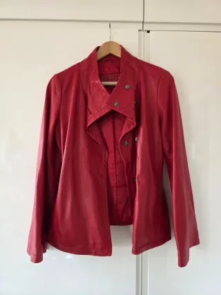 Cazadora Piel Roja Forrada