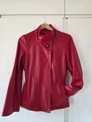 Cazadora Piel Roja Forrada