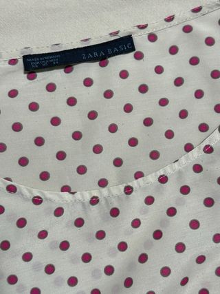 Blusa Zara lunares rosa y beige