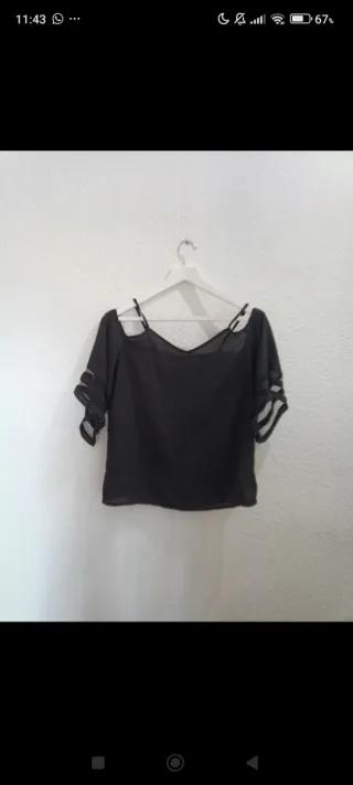 Blusa negra fiesta viscosa