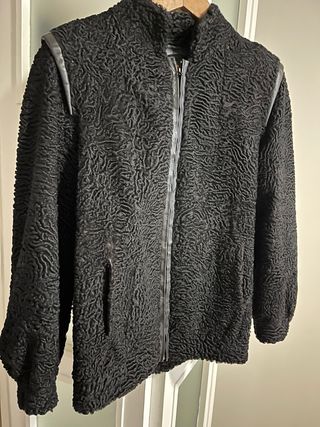 Chaquetón de astracán y cuero