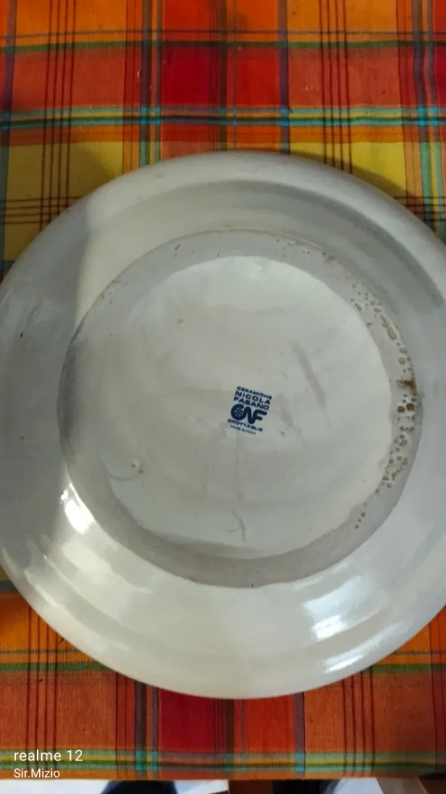 Servizio piatti ceramica Grottaglie decoro blu