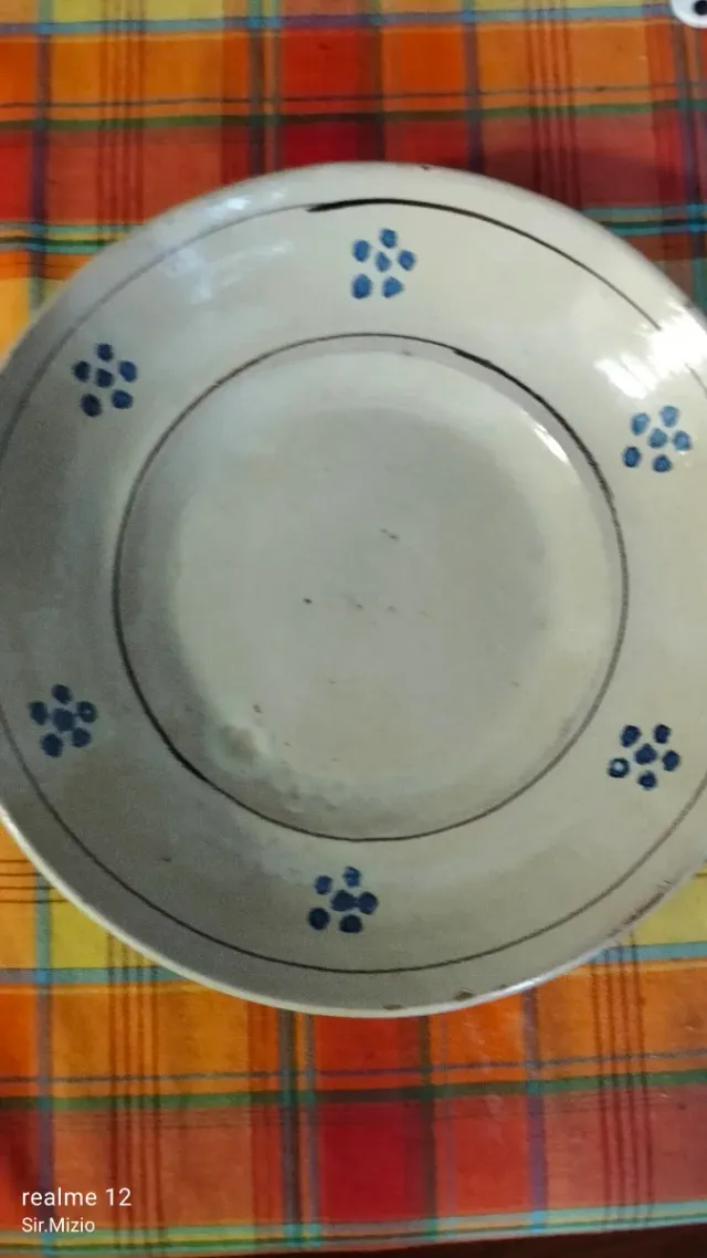 Servizio piatti ceramica Grottaglie decoro blu