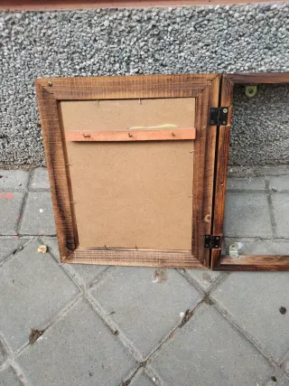 Portachiavi vintage in legno massello Quadro 