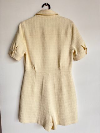 Mono Sandro Beige Tweed Cremallera Bolsillos