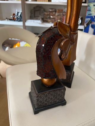 Pareja Figuras Antílope Madera y Cristal