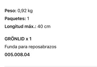 Funda reposabrazos IKEA GRÖNLID