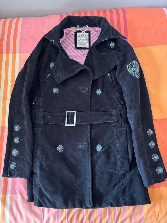 Abrigo Pepe Jeans Negro y Rosa