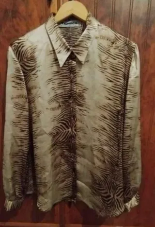 Camisa Raso Animal Print Talla 48