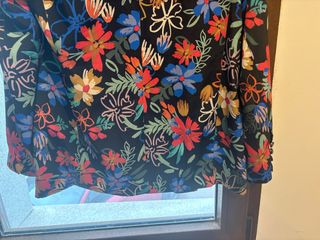 Americana floral negra multicolor