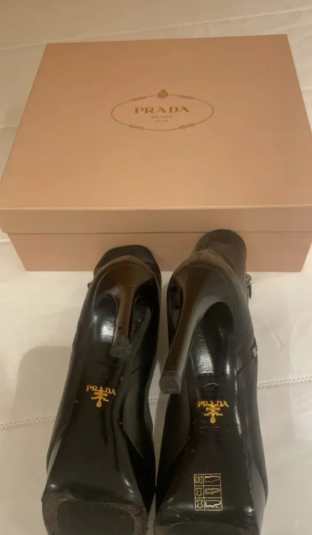 Botines Prada Piel Negros