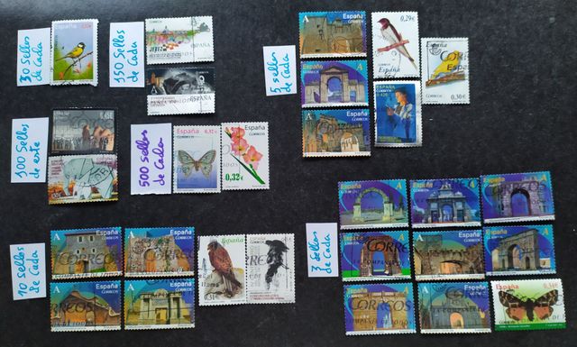 Lote 4.400 Sellos Usados España Euros