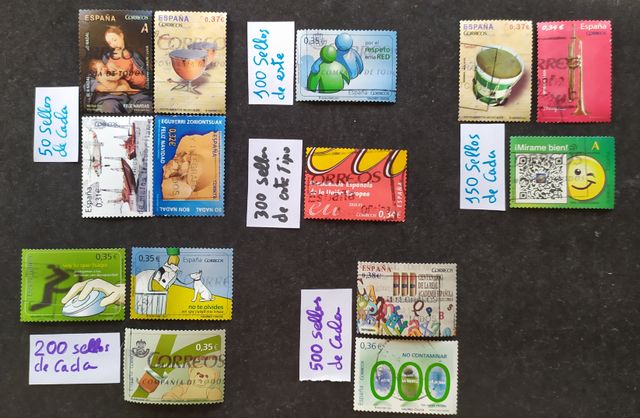 Lote 4.400 Sellos Usados España Euros