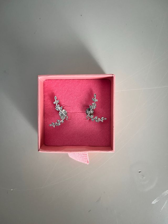 Pendientes de plata con diseño de hoja