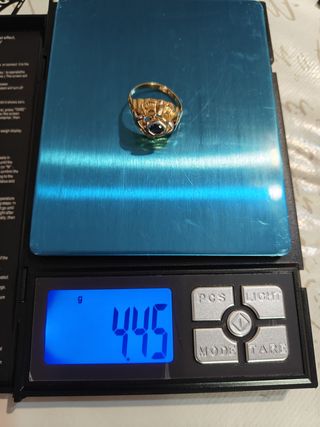 Anello Oro Giallo Zaffiro Blu