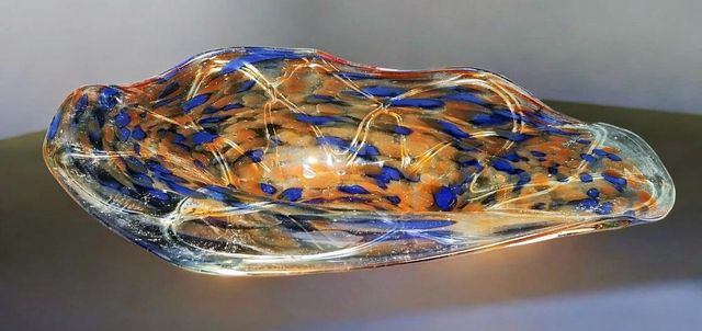 Ensaladera de vidrio soplado artesanal