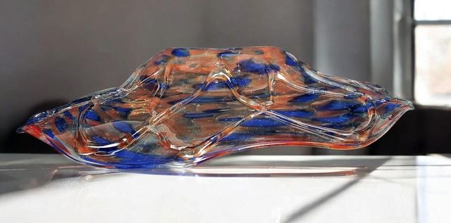 Ensaladera de vidrio soplado artesanal