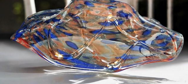 Ensaladera de vidrio soplado artesanal