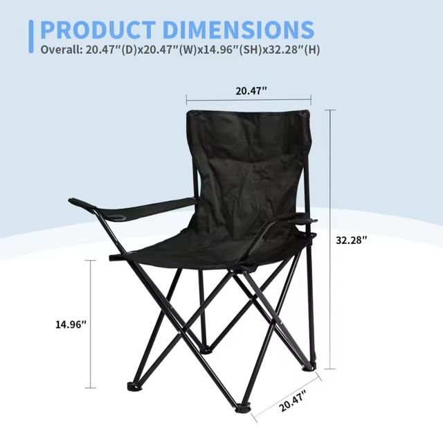 Silla de camping negra